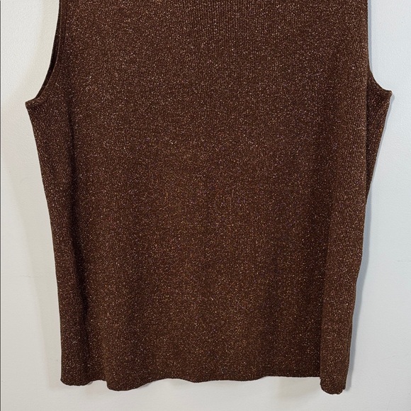 Coldwater Creek Tank Brown Metallic Silk Blend Knit Tank in Size 3X NWT - Picture 5 of 9
